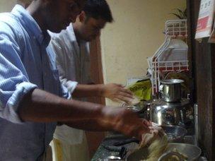 Tushar Vashisht and Matthew Cherian cooking