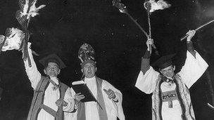 Keith Austin as 'archbishop' at the Cliffe bonfire society celebrations