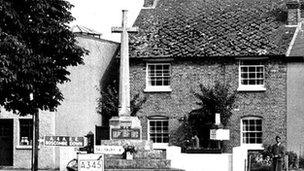 Amesbury war memorial in the 1960s