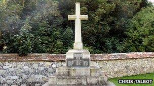 Amesbury war memorial after being relocated