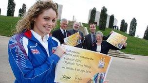 Emma Wilkins, a young Staffordshire swimmer, at the National Memorial Arboretum