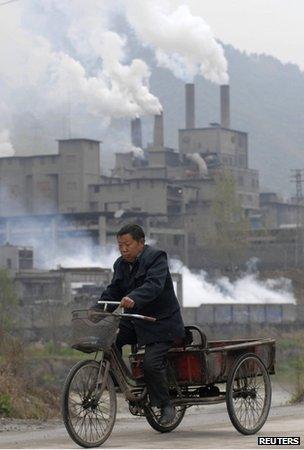 Cycle cart and cement factory, China