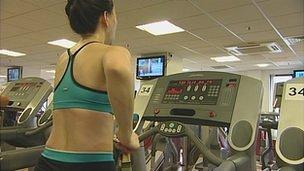 Woman on treadmill