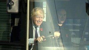 Boris Johnson driving bus