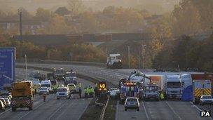 The scene of the crash on Saturday evening