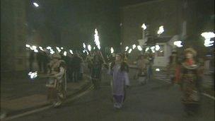 Lewes bonfire procession 2011