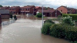 Flooded homes in Burstwick, 2007