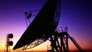 Archive picture of a Goonhilly satellite dish