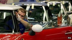 The production line at the BMW plant in Cowley, Oxford