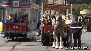 Horse Trams on Douglas promenade