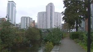 The towpath in Cardiff