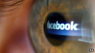 Facebook logo in an eyeball