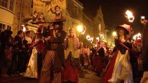 Lewes bonfire procession 2011