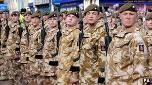 Soldiers from the 2nd Battalion, The Royal Anglian Regiment