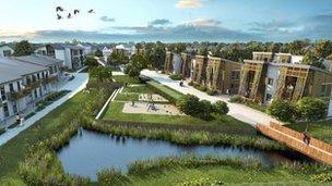 Artist's impression of Hanham Hall development