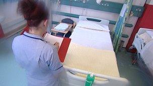 Nurse in a hospital ward