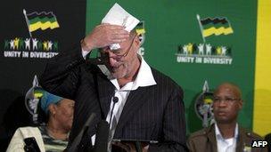 Derek Hanekom speaks during a news conference on the suspension of Julius Malema, 10 November 2011