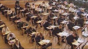 pupils taking exams