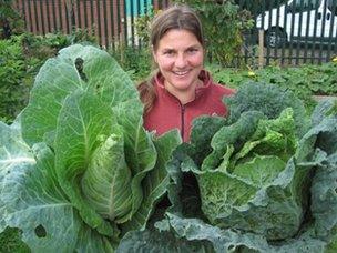 Emma Maxwell in the Newtown community garden