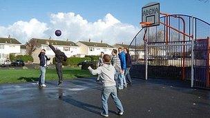 Basketball at Les Genats Estate in 2009 when the grant was awarded