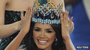 Miss Venezuela, Ivian Sarcos, is crowned Miss World 2011 in Earls Court in west London