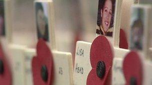 The garden of remembrance at Belfast City Hall