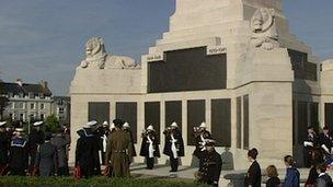 Remembrance service on Plymouth Hoe