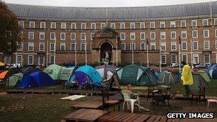 Occupy Bristol protest on College Green