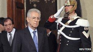 Italian PM Mario Monti in Rome, Italy (13 Nov 2011)