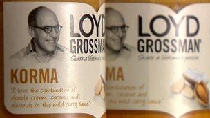 The affected product is a Lloyd Grossman korma sauce