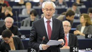 EU Council President Herman Van Rompuy in European Parliament, 16 Nov 11