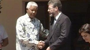 Nelson Mandela and Gerry Adams