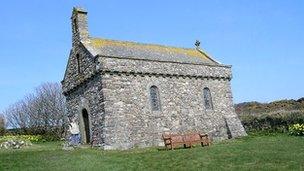 The modern chapel at St Non's - photo G Payne