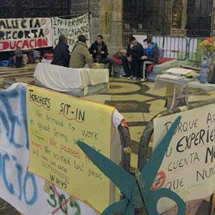 Sit-in protest at Seville's cathedral