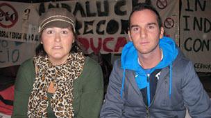 protesters in Seville