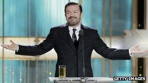 Ricky Gervais hosting 2011 Golden Globes