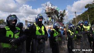 Police in riot gear