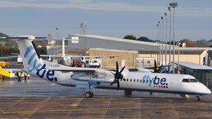 Flybe plane at Guernsey Airport