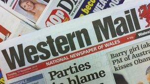 Western Mail front page