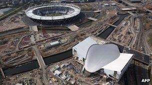 Olympic stadium and Velodrome aerial view