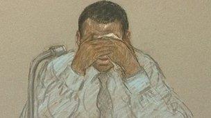 Court artist's sketch of Duwayne Brooks