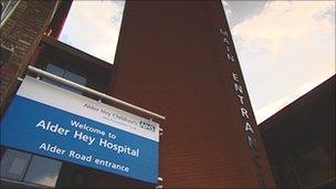 Alder Hey Hospital sign