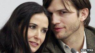 Actress Demi Moore and Ashton Kutcher in New York in November 2010