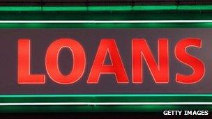 Neon sign saying "loans"