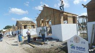 Housing in Leogane funded by Carter Foundation for 500 families on 8 November