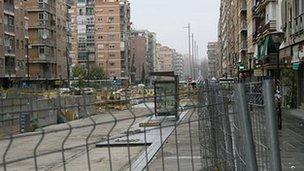 Camino de Ronda, dug up by the metro project