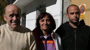 The Soler family - Vicky Soler (C), her father Victor (L), her son Ricardo