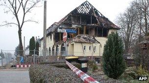 Beate Zschaepe's burned-out flat in Zwickau