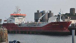 Sarnia Cherie tanker in St Sampson's Harbour