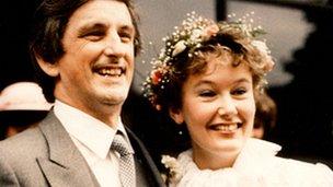 Clive and Deborah on their wedding day in 1983